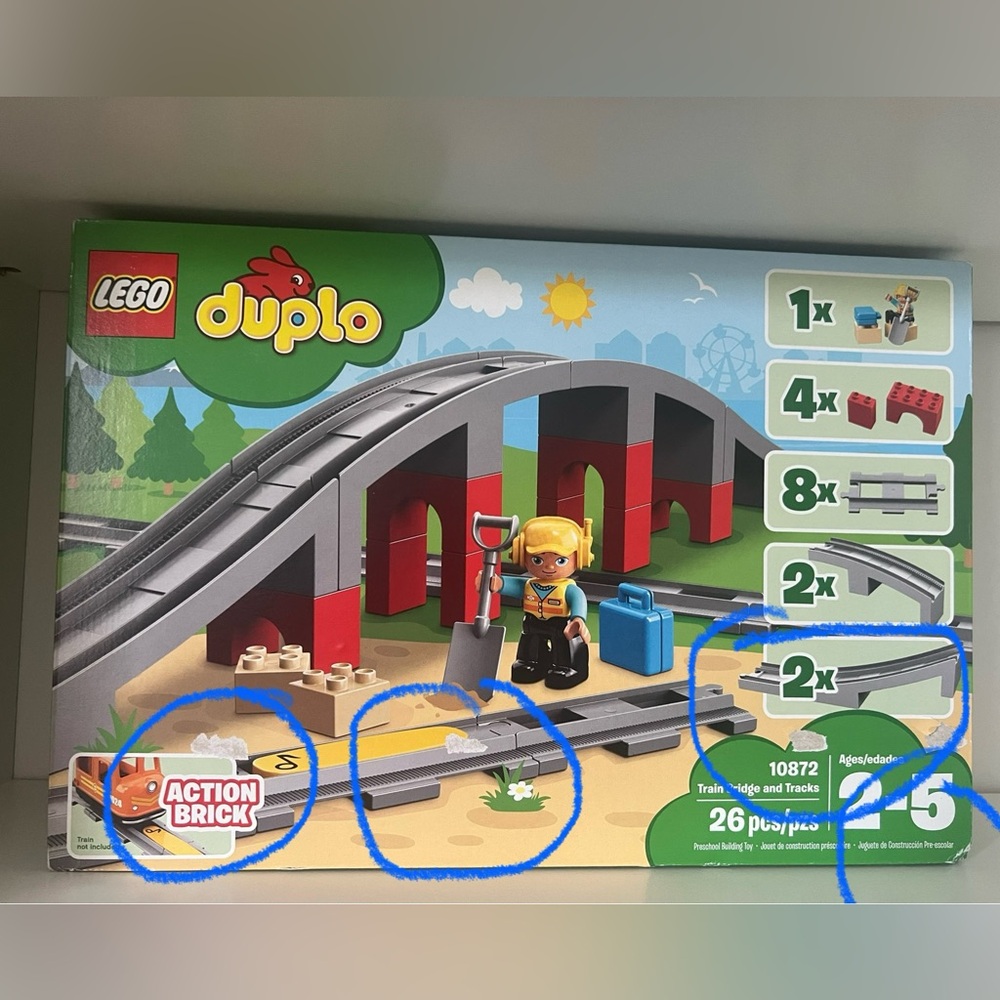 LEGO DUPLO Town Train Bridge and Tracks 10872 New